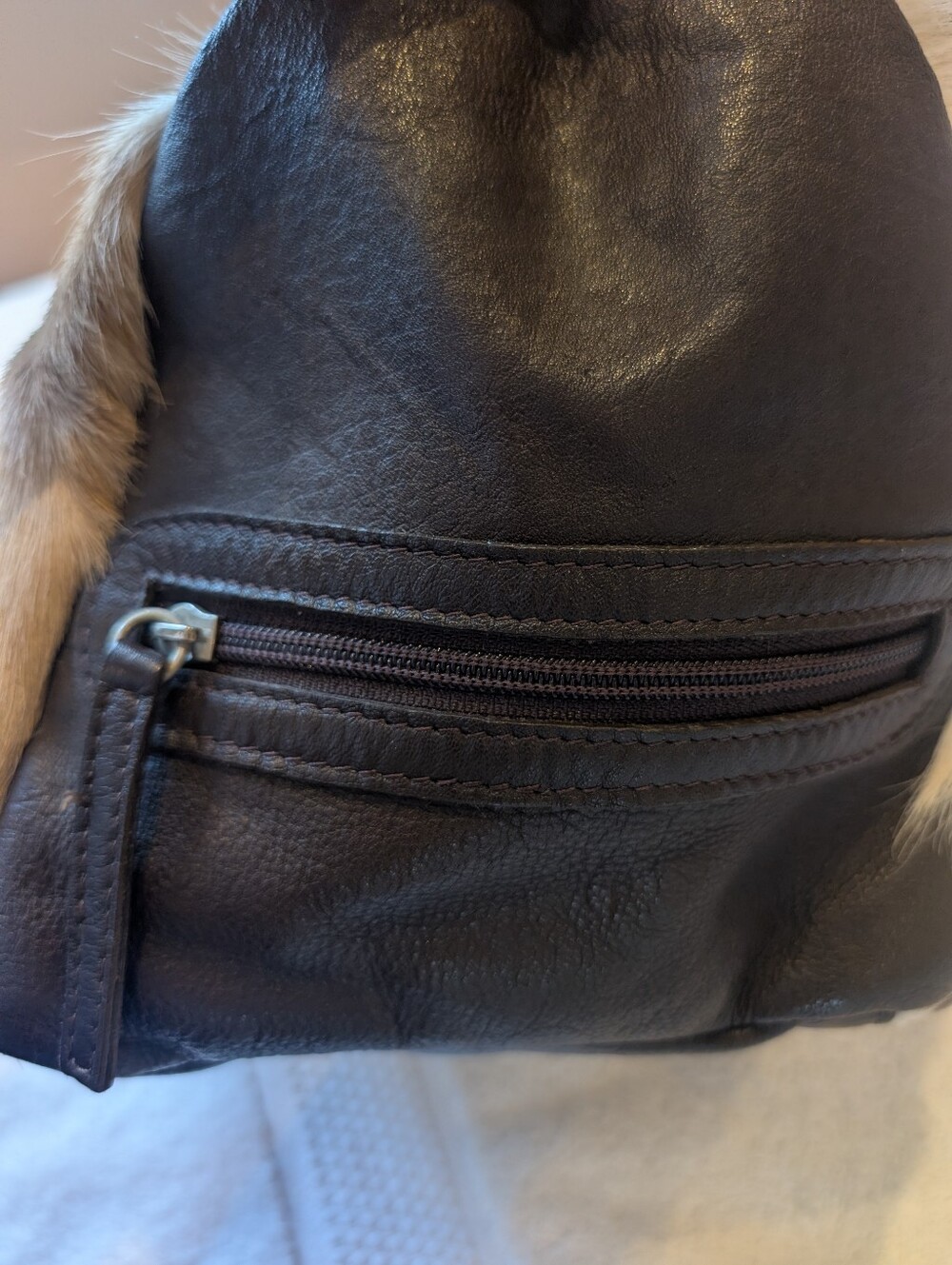 FSP Collection Cape Town Genuine Springbok Hair On Hide Leather Shoulder Bag Sat - Picture 7 of 14